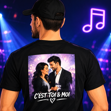 Pour des fans T-shirt personnalisé pour fan avec photo et motif musical